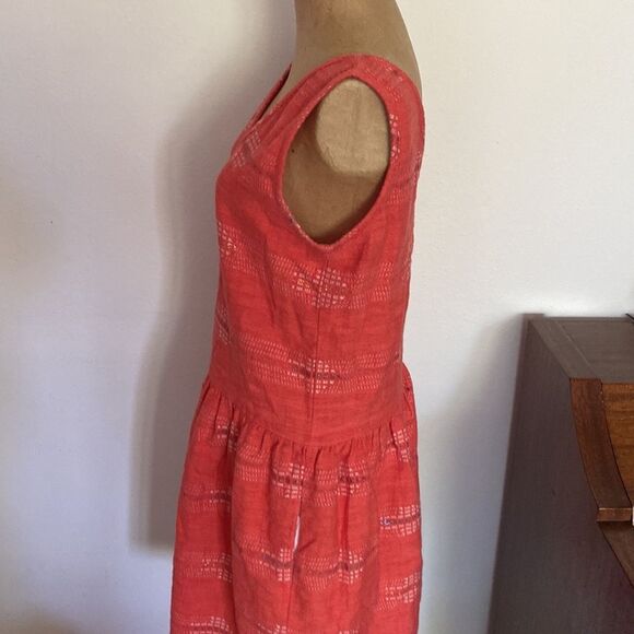 Ace & Jig sz S/P salmon orange dress with pockets cottons with metallic thread - Picture 7 of 10